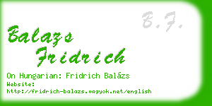 balazs fridrich business card